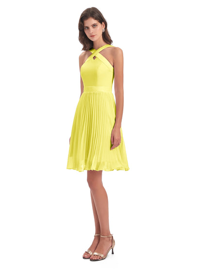 Alora Halter Chiffon Short Bridesmaid Dresses