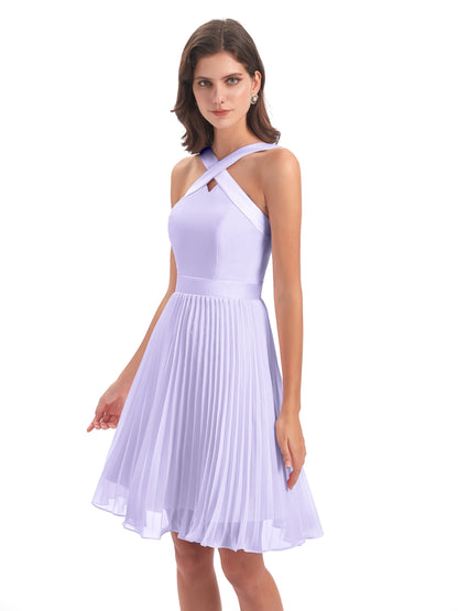 Alora Halter Chiffon Short Bridesmaid Dresses