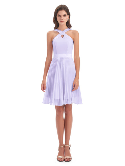 Alora Halter Chiffon Short Bridesmaid Dresses