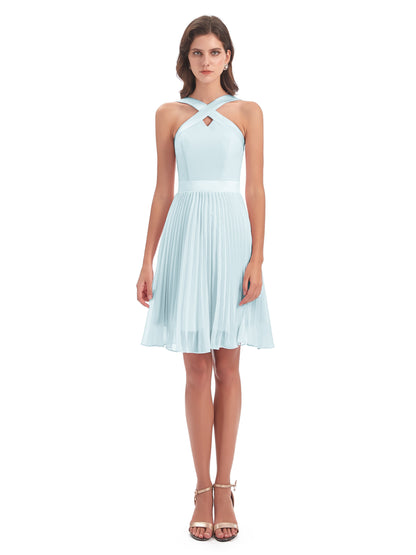Alora Halter Chiffon Short Bridesmaid Dresses