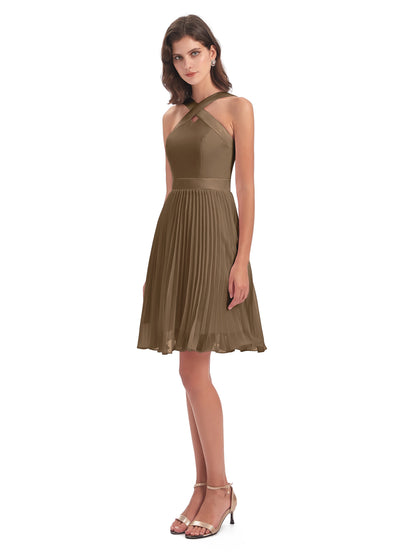 Alora Halter Chiffon Short Bridesmaid Dresses