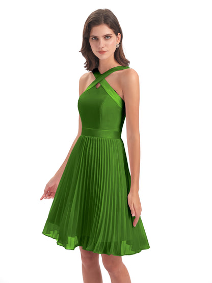 Alora Halter Chiffon Short Bridesmaid Dresses