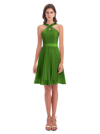 Alora Halter Chiffon Short Bridesmaid Dresses