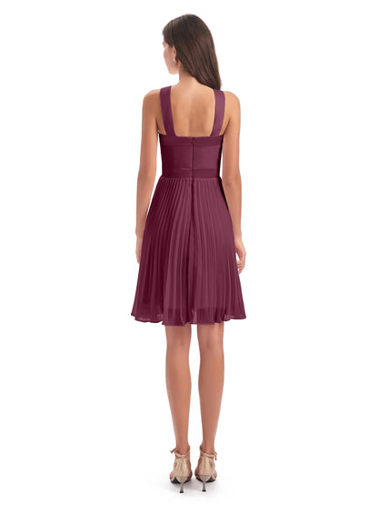 Alora Halter Chiffon Short Bridesmaid Dresses