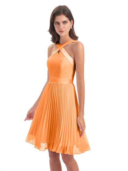 Alora Halter Chiffon Short Bridesmaid Dresses
