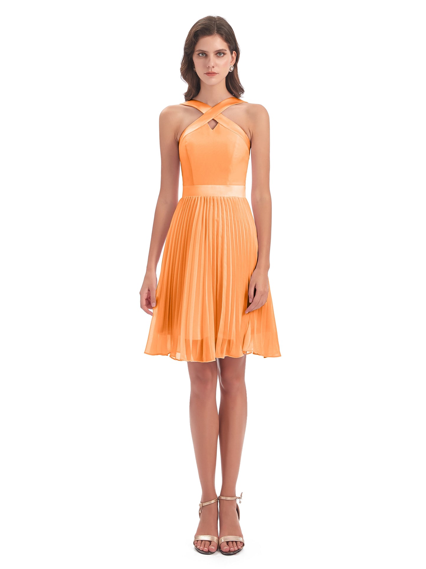 Alora Halter Chiffon Short Bridesmaid Dresses