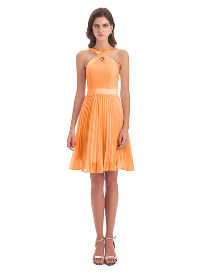 Alora Halter Chiffon Short Bridesmaid Dresses