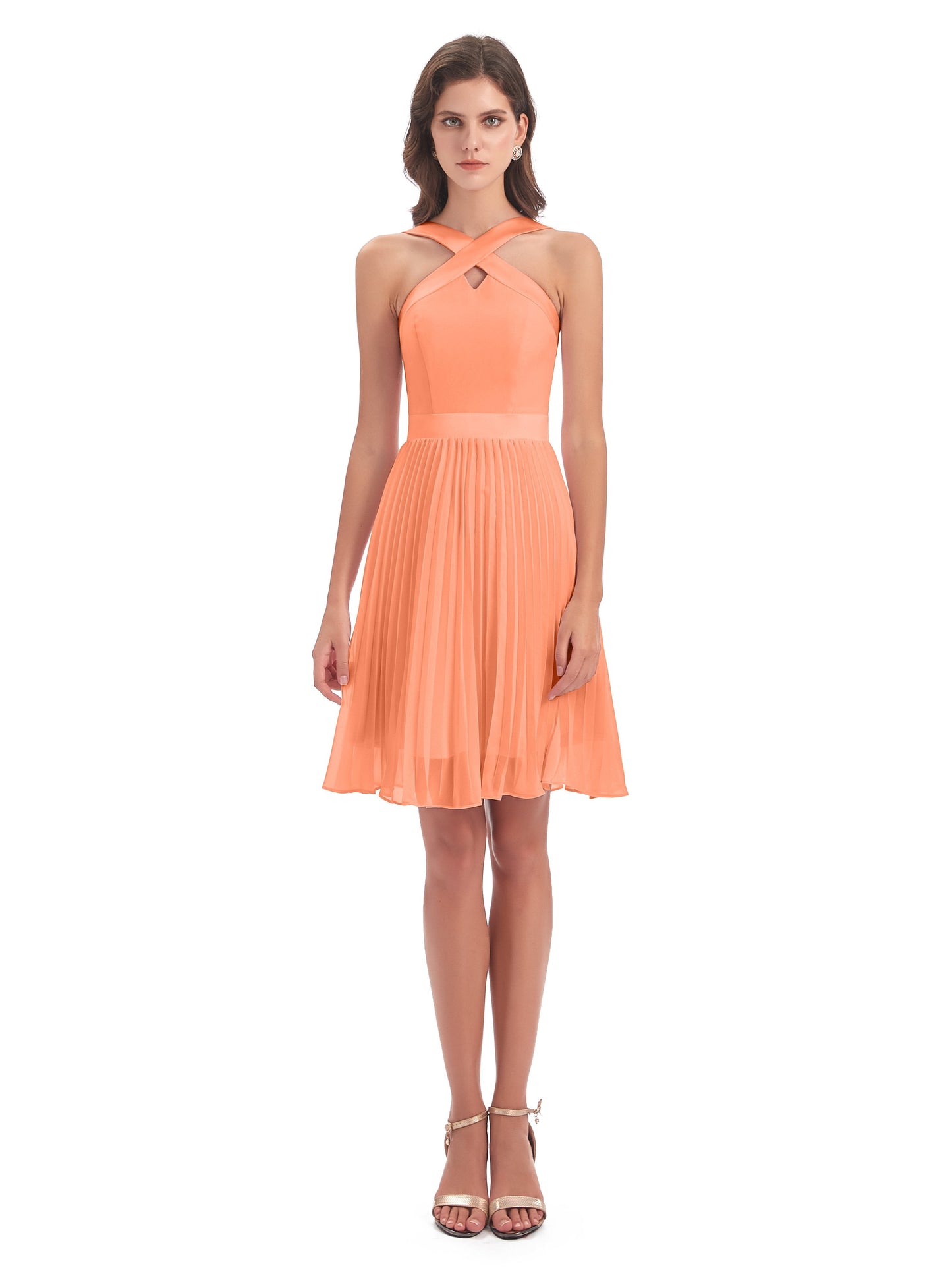 Alora Halter Chiffon Short Bridesmaid Dresses