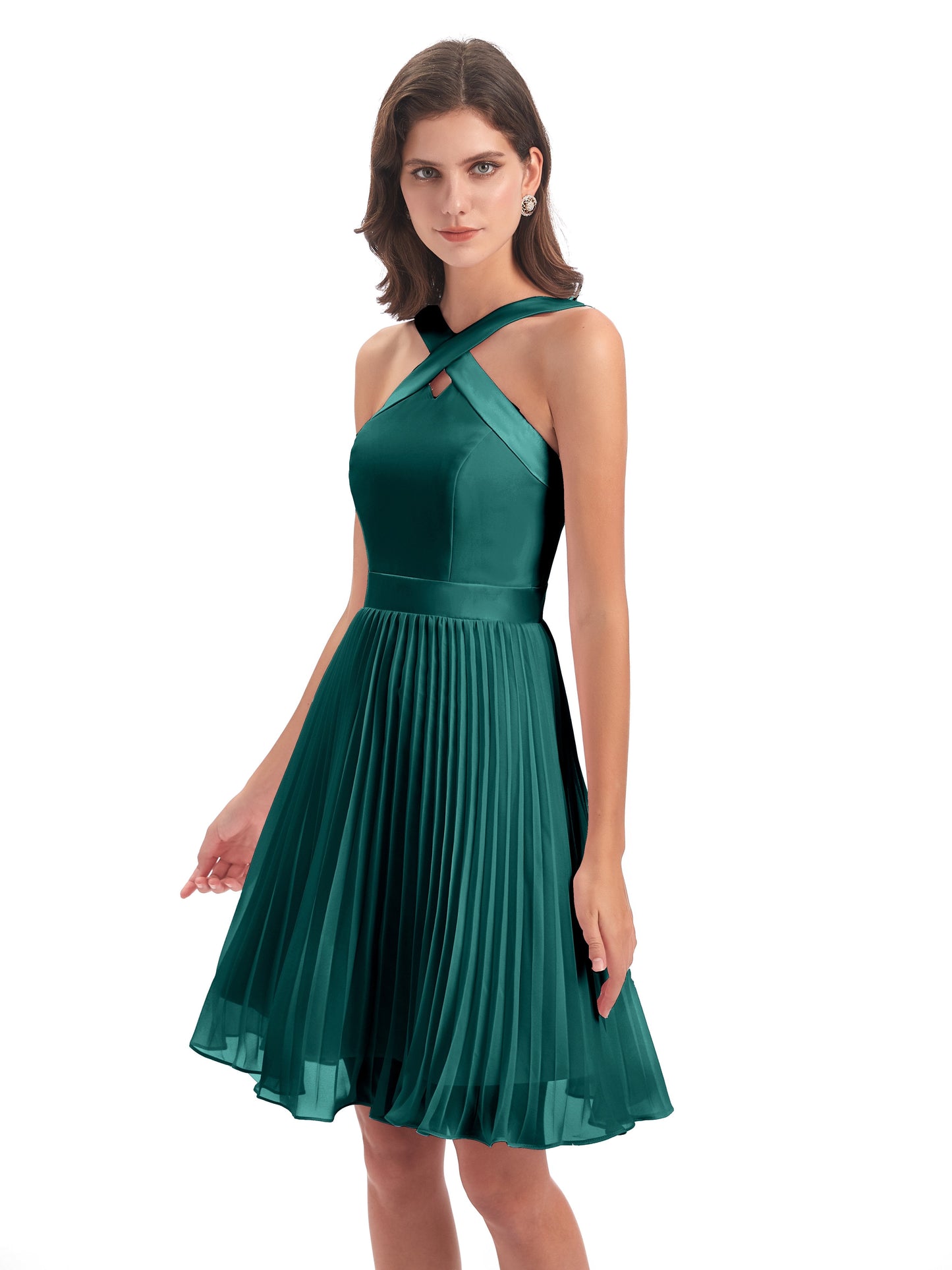 Alora Halter Chiffon Short Bridesmaid Dresses
