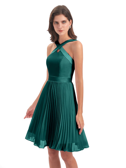 Alora Halter Chiffon Short Bridesmaid Dresses