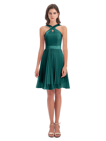 Alora Halter Chiffon Short Bridesmaid Dresses