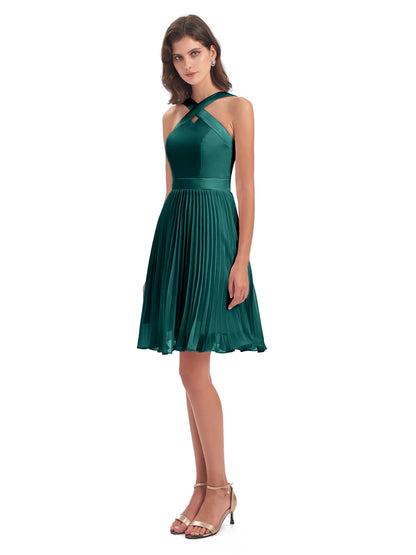 Alora Halter Chiffon Short Bridesmaid Dresses