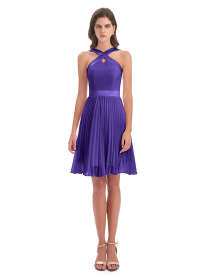 Alora Halter Chiffon Short Bridesmaid Dresses