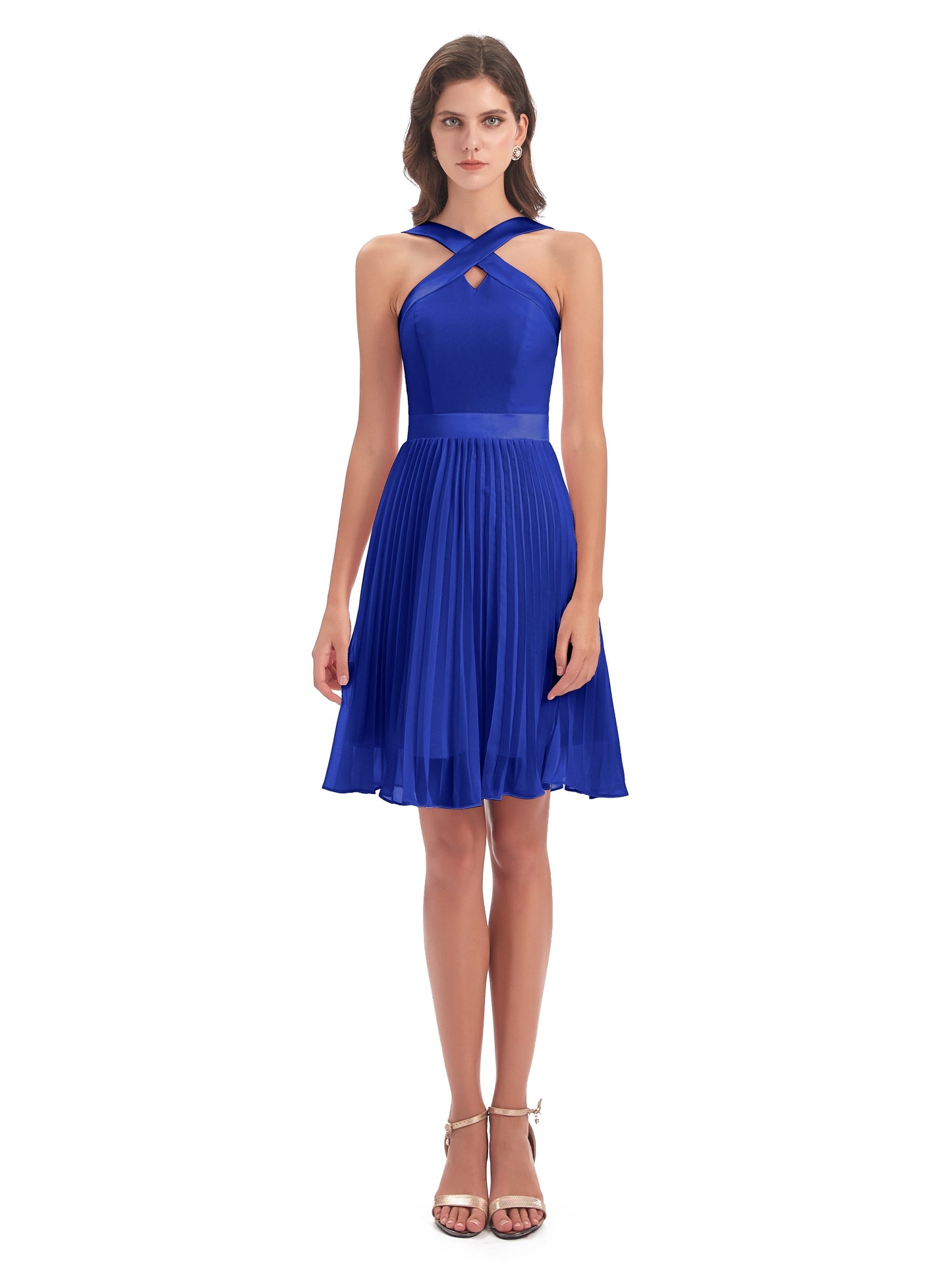 Alora Halter Chiffon Short Bridesmaid Dresses