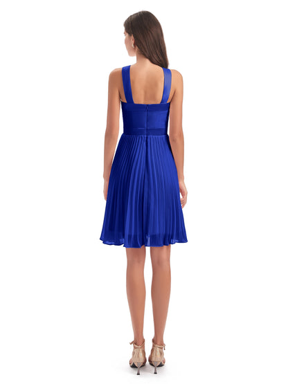 Alora Halter Chiffon Short Bridesmaid Dresses