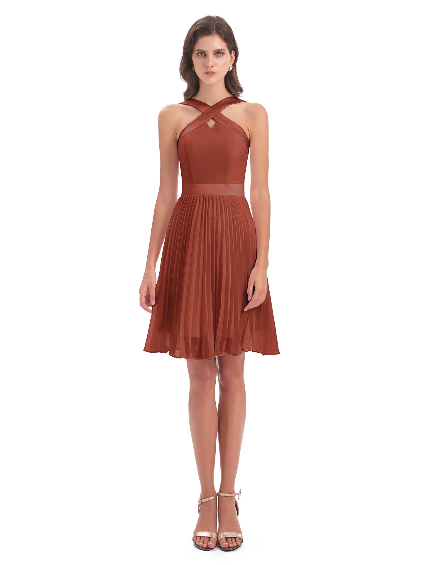 Alora Halter Chiffon Short Bridesmaid Dresses