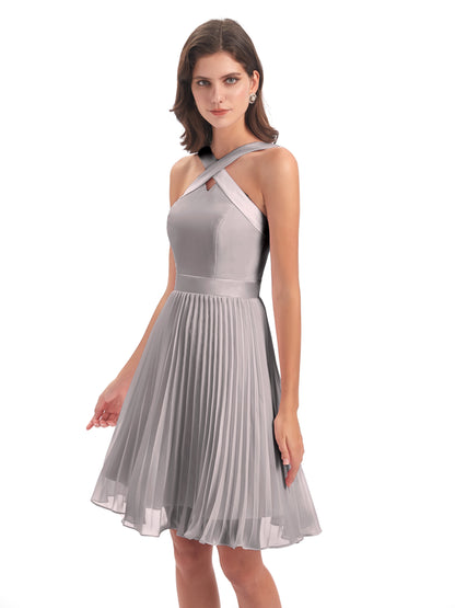 Alora Halter Chiffon Short Bridesmaid Dresses
