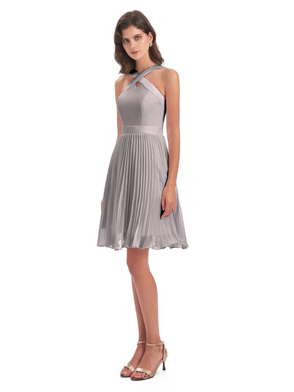 Alora Halter Chiffon Short Bridesmaid Dresses