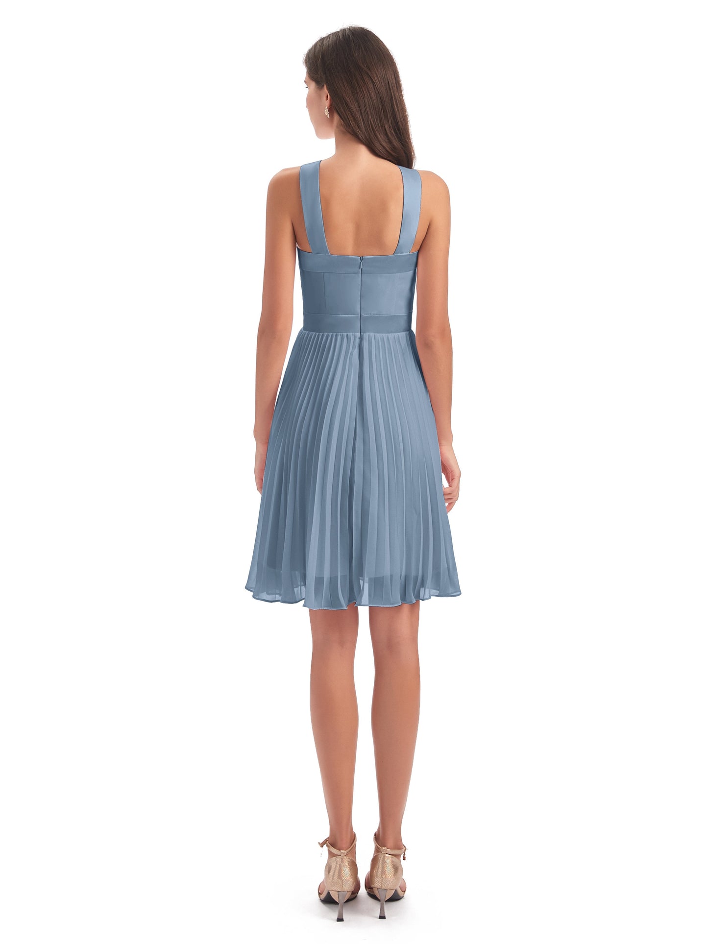 Alora Halter Chiffon Short Bridesmaid Dresses