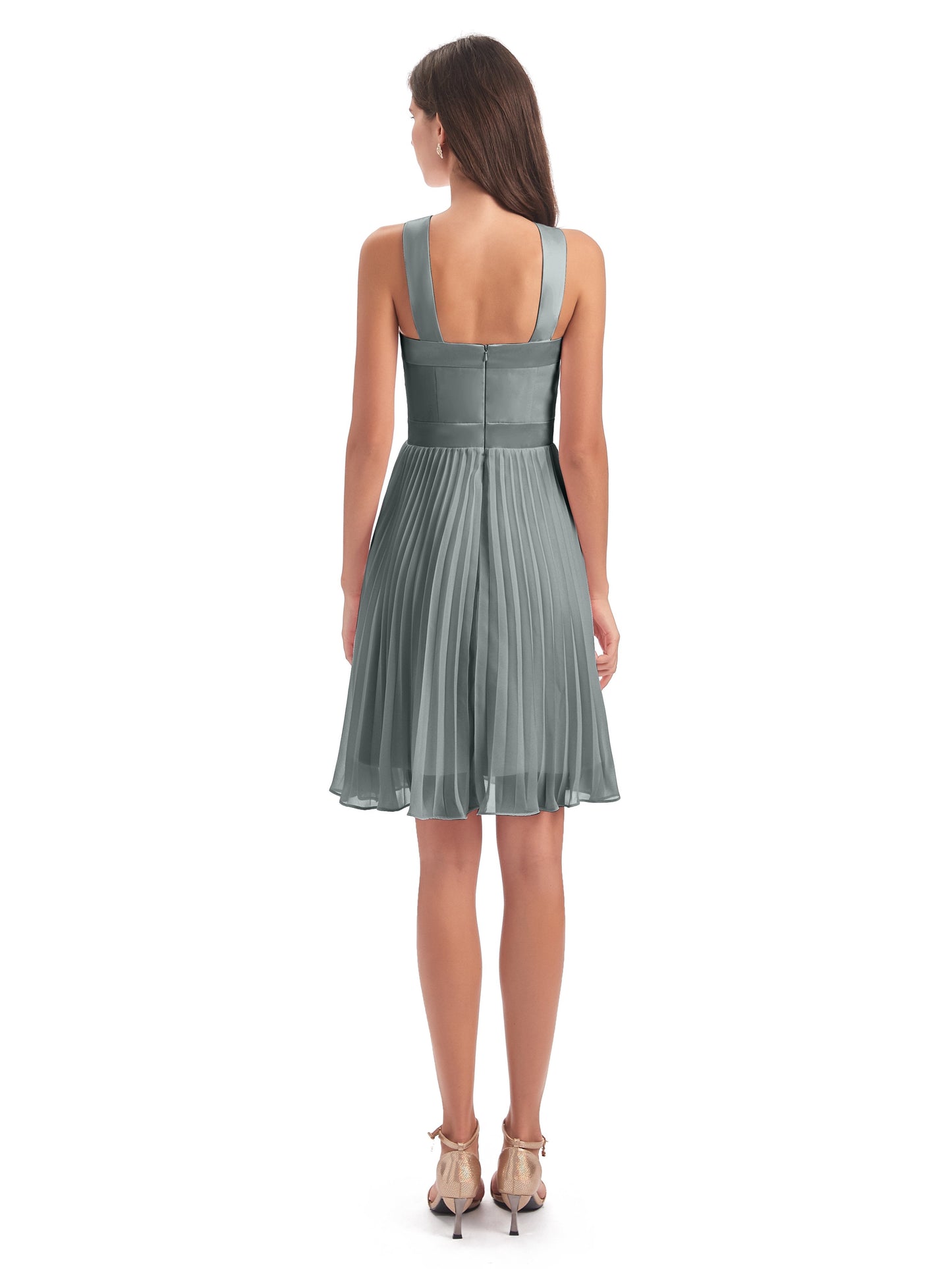 Alora Halter Chiffon Short Bridesmaid Dresses