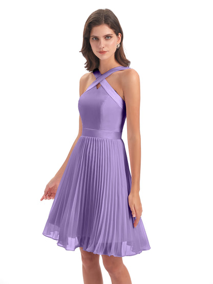 Alora Halter Chiffon Short Bridesmaid Dresses