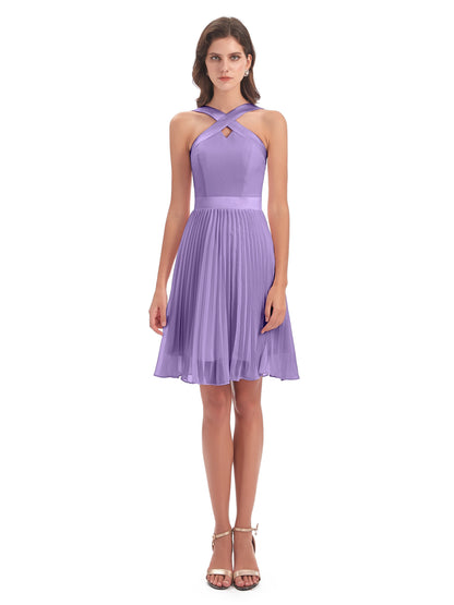 Alora Halter Chiffon Short Bridesmaid Dresses