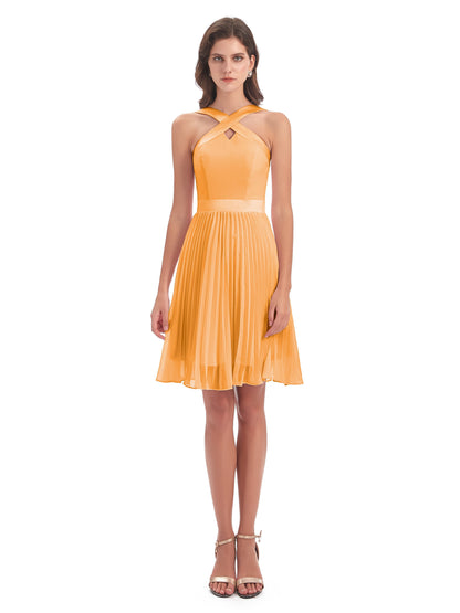 Alora Halter Chiffon Short Bridesmaid Dresses