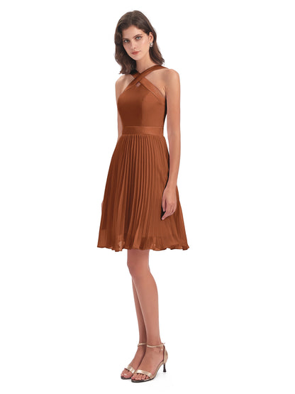 Alora Halter Chiffon Short Bridesmaid Dresses