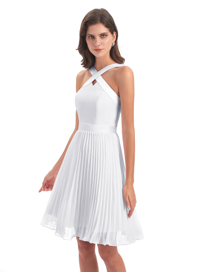 Alora Halter Chiffon Short Bridesmaid Dresses