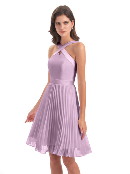 Alora Halter Chiffon Short Bridesmaid Dresses