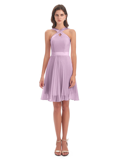 Alora Halter Chiffon Short Bridesmaid Dresses