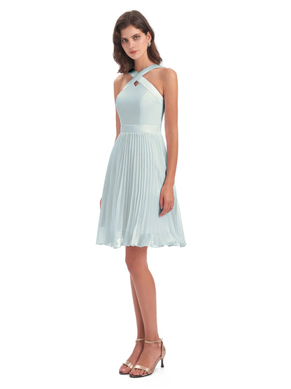 Alora Halter Chiffon Short Bridesmaid Dresses