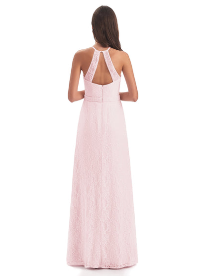 Anabelle Sheath Halter Lace Bridesmaid Dresses