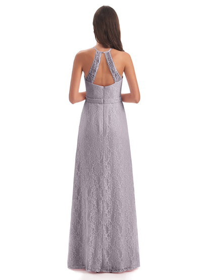 Anabelle Sheath Halter Lace Bridesmaid Dresses