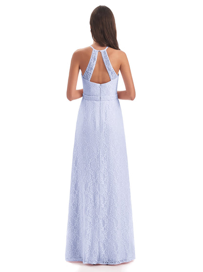 Anabelle Sheath Halter Lace Bridesmaid Dresses