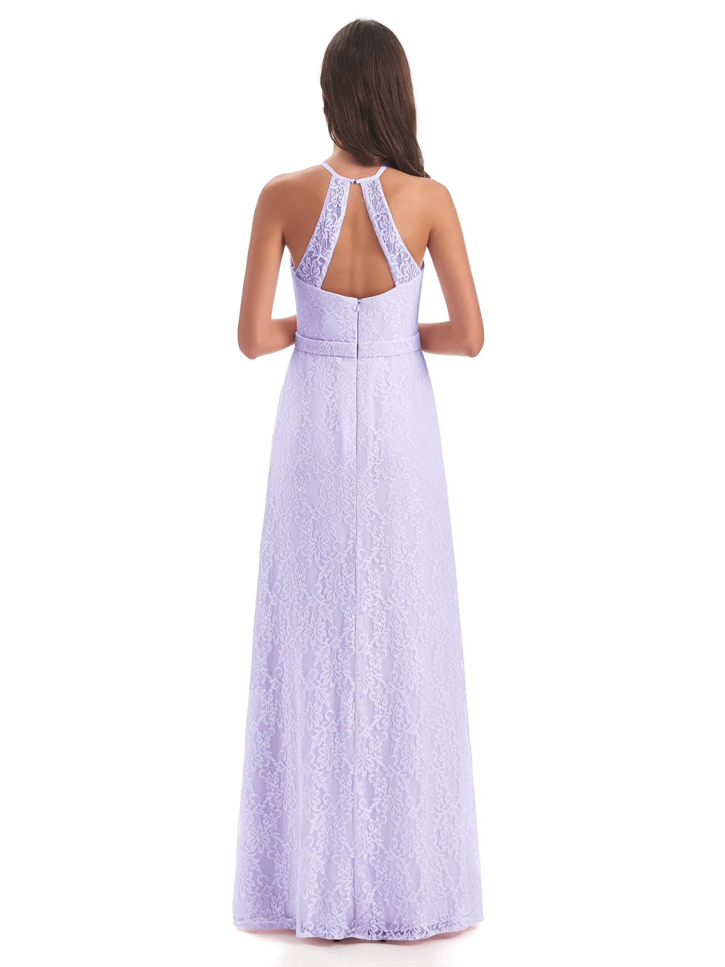 Anabelle Sheath Halter Lace Bridesmaid Dresses
