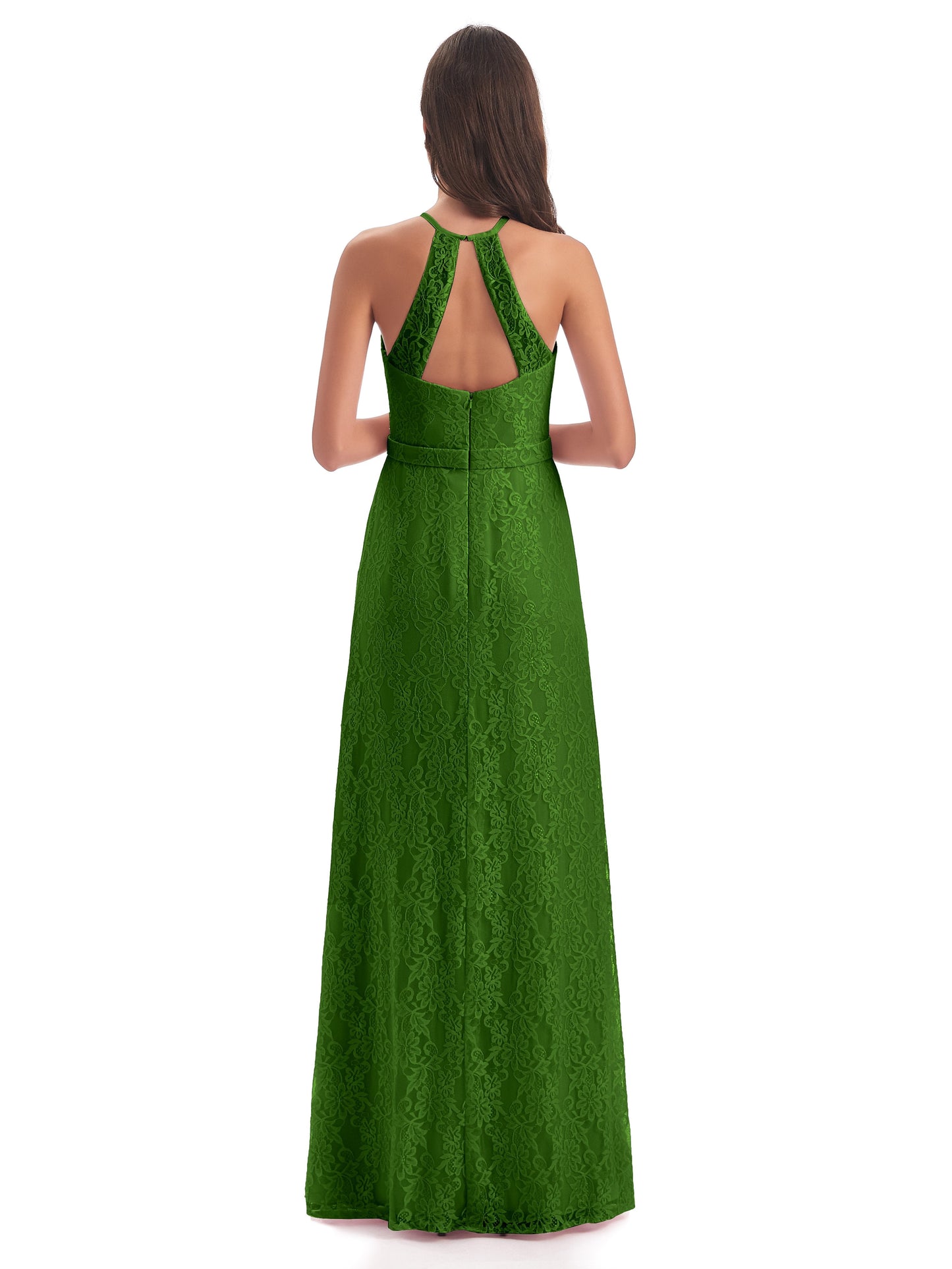 Anabelle Sheath Halter Lace Bridesmaid Dresses