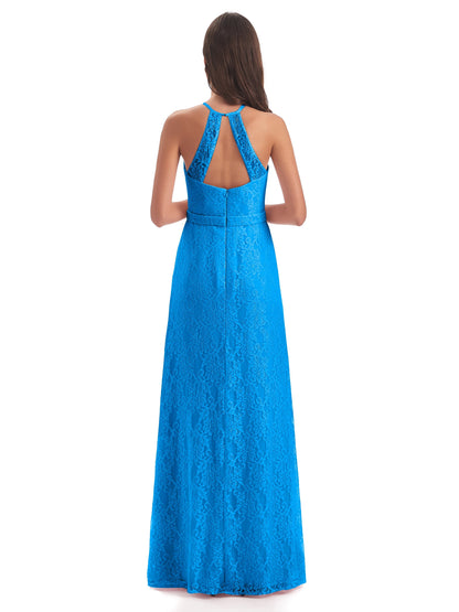 Anabelle Sheath Halter Lace Bridesmaid Dresses