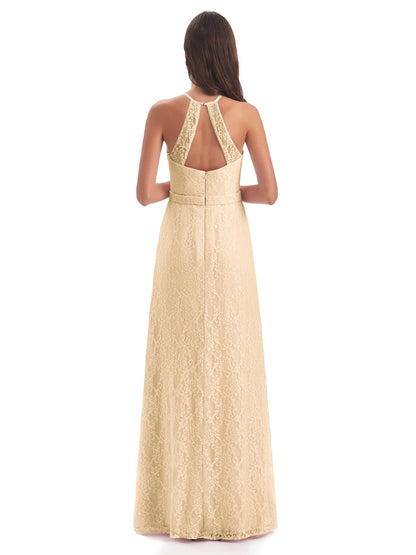 Anabelle Sheath Halter Lace Bridesmaid Dresses