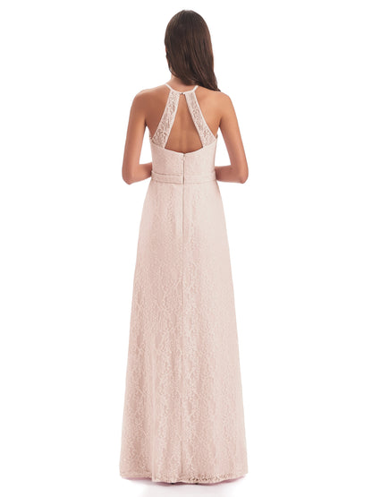 Anabelle Sheath Halter Lace Bridesmaid Dresses
