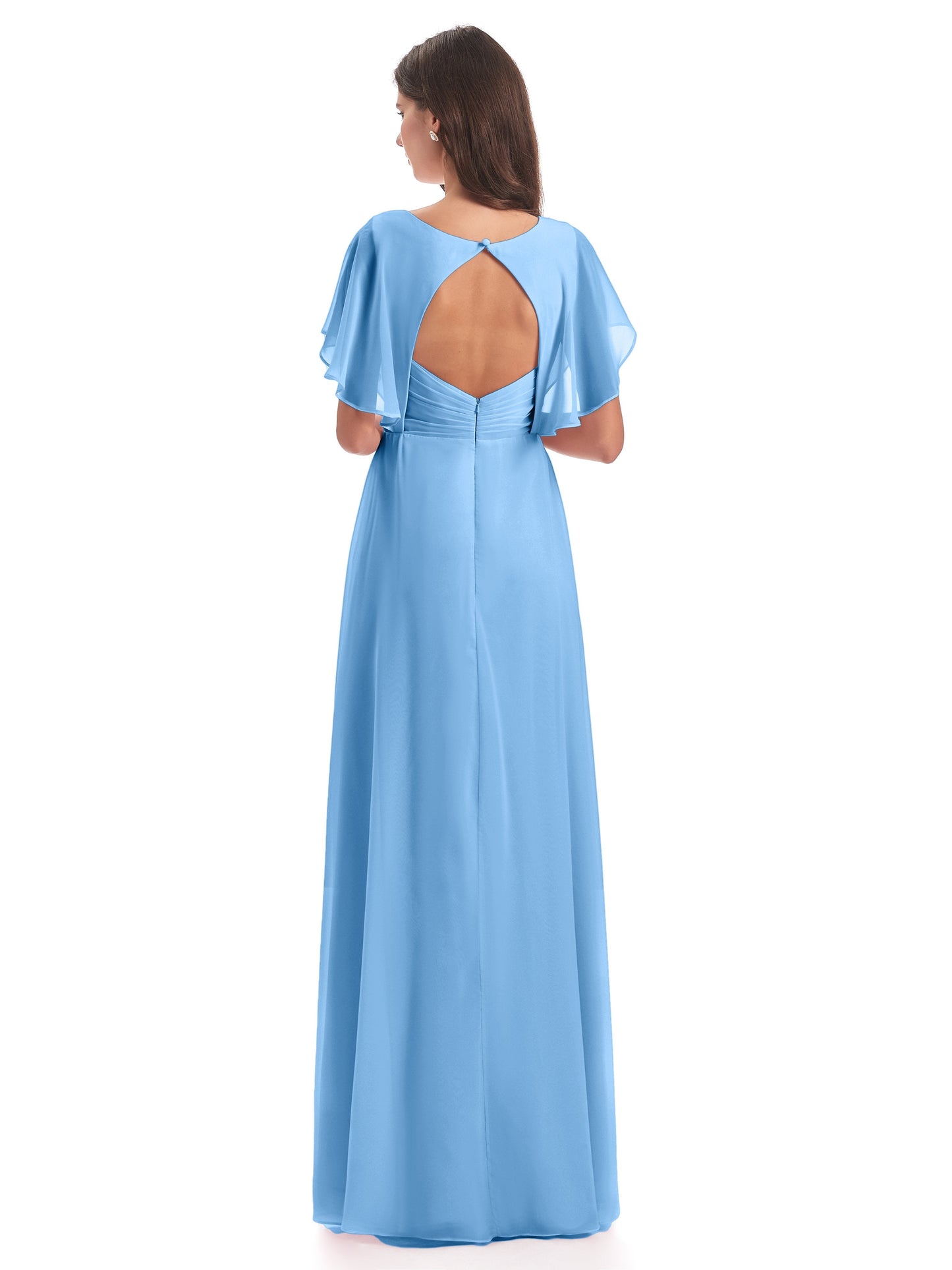 Aria V-Neck Short Sleeves Chiffon Bridesmaid Dresses