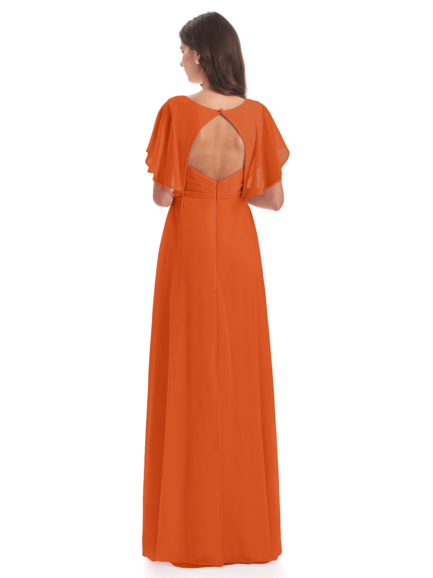 Aria V-Neck Short Sleeves Chiffon Bridesmaid Dresses