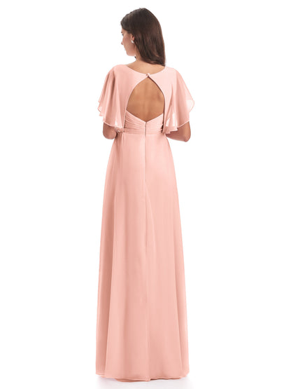 Aria V-Neck Short Sleeves Chiffon Bridesmaid Dresses