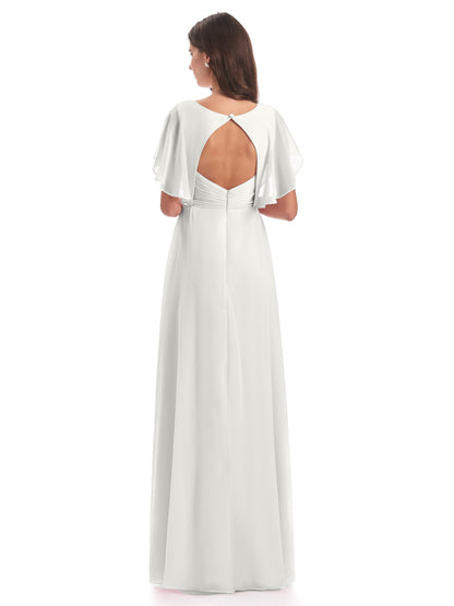 Aria V-Neck Short Sleeves Chiffon Bridesmaid Dresses