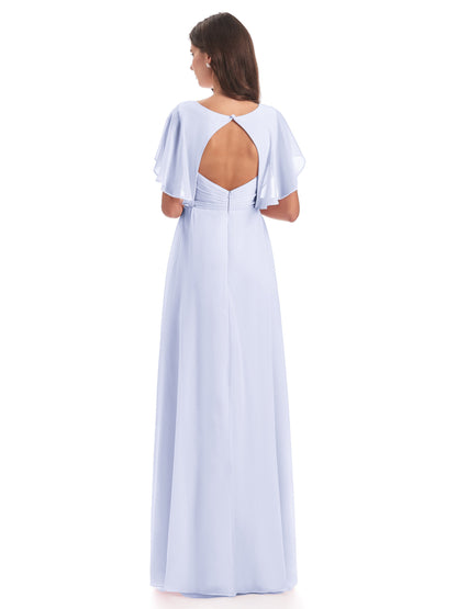 Aria V-Neck Short Sleeves Chiffon Bridesmaid Dresses