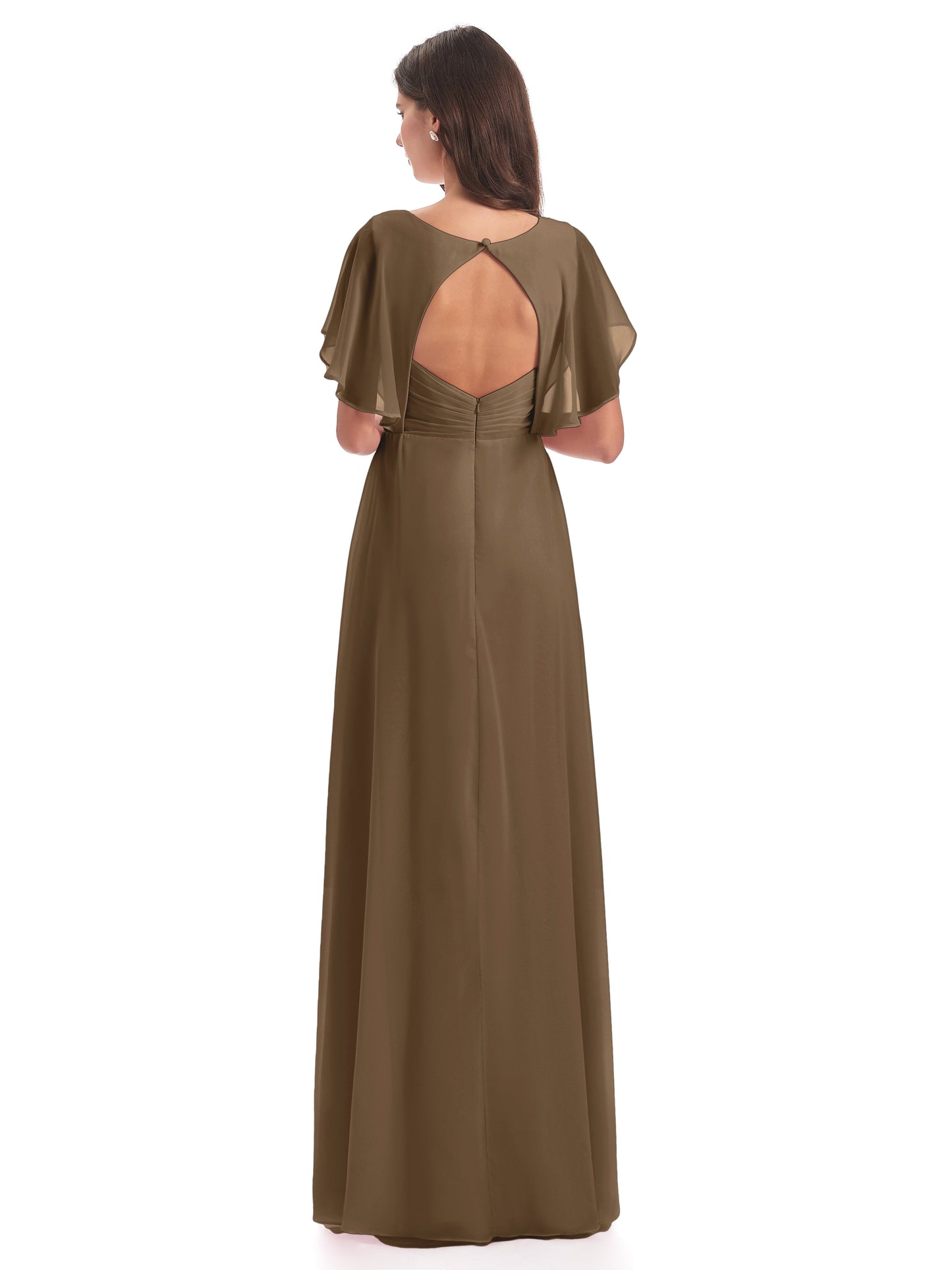 Aria V-Neck Short Sleeves Chiffon Bridesmaid Dresses