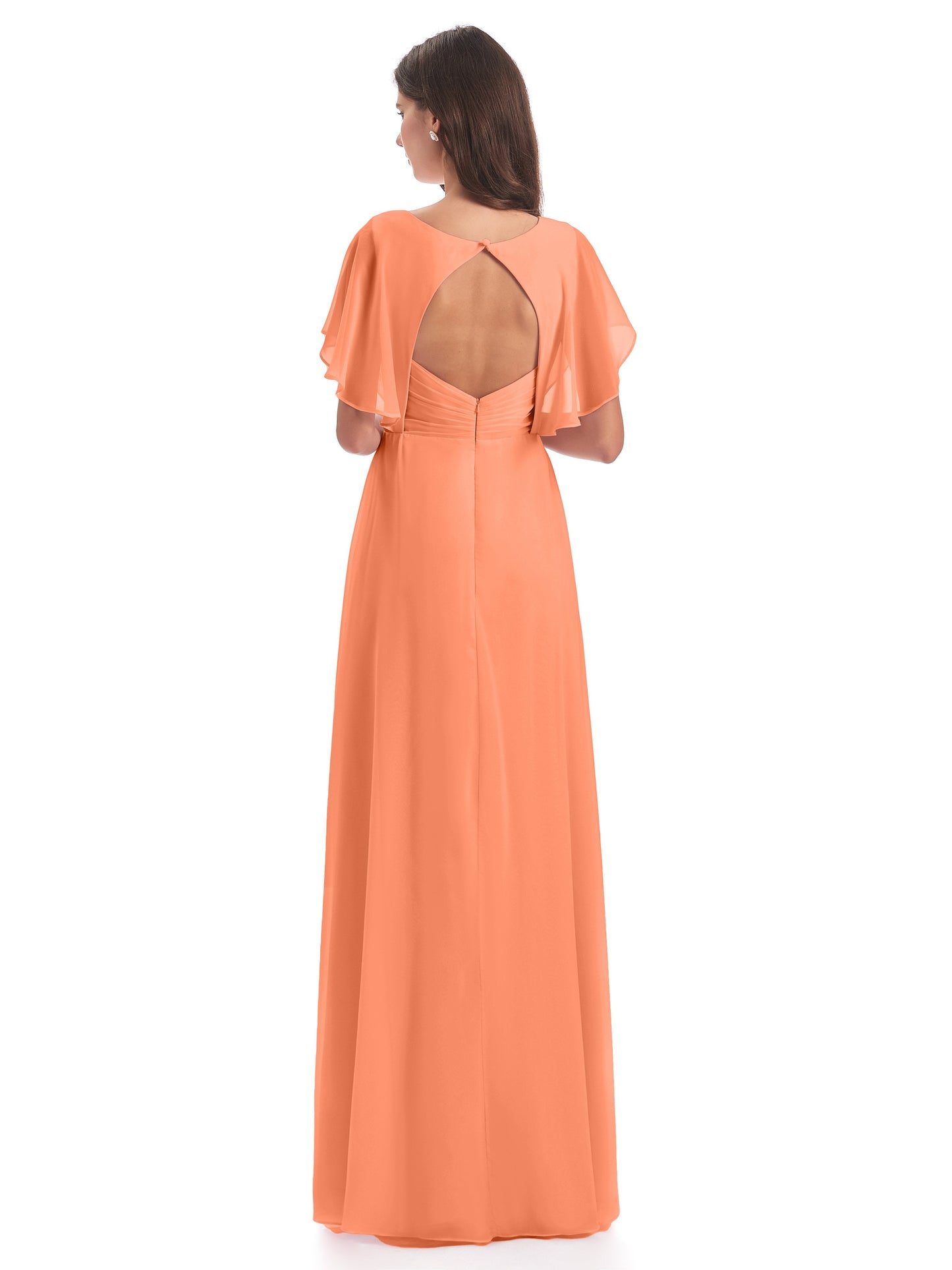 Aria V-Neck Short Sleeves Chiffon Bridesmaid Dresses