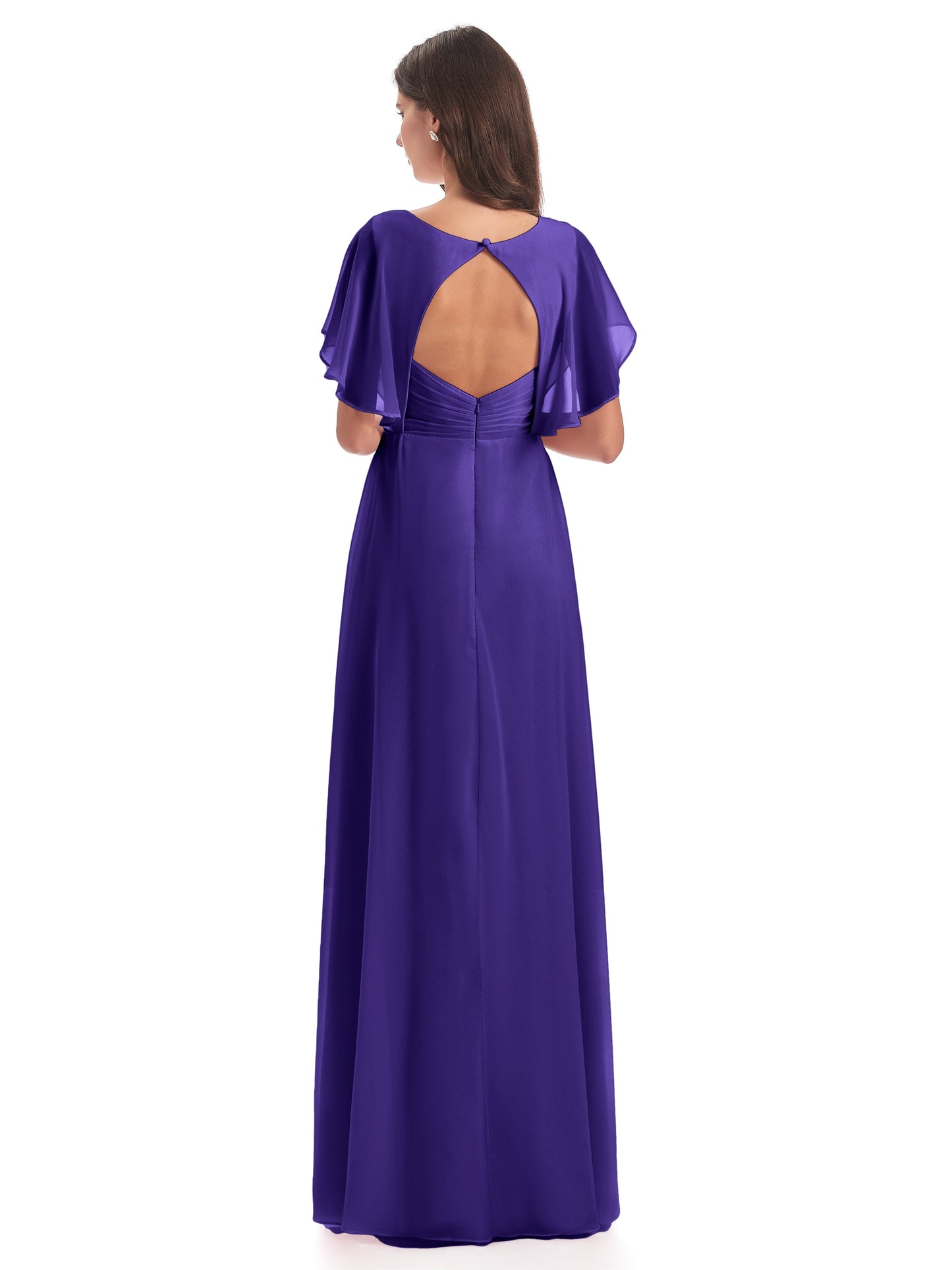 Aria V-Neck Short Sleeves Chiffon Bridesmaid Dresses