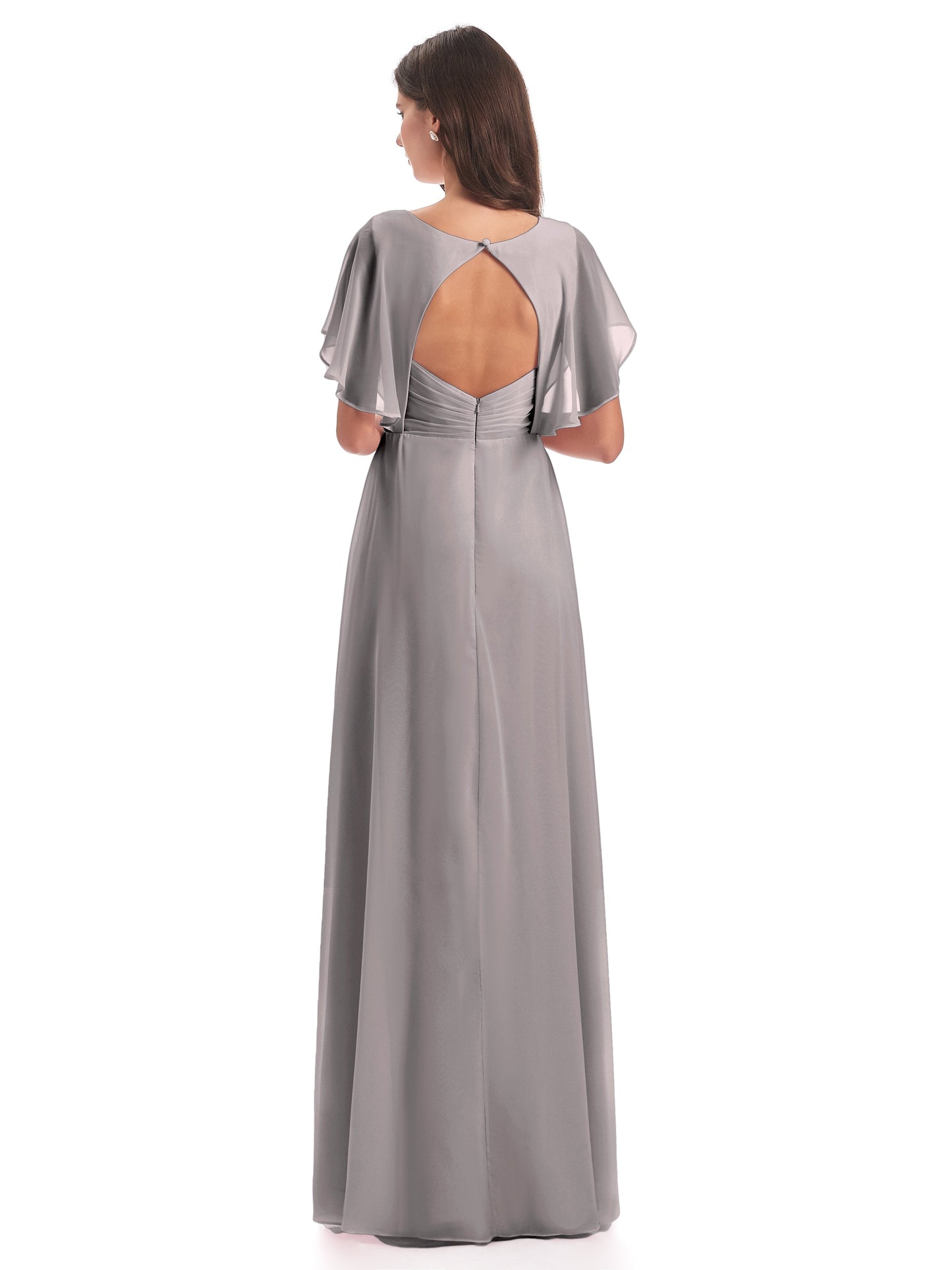 Aria V-Neck Short Sleeves Chiffon Bridesmaid Dresses