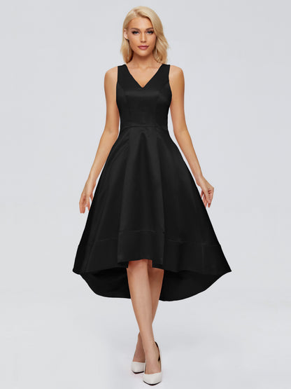 Ashley Straps Knee-length Satin Bridesmaid Dress